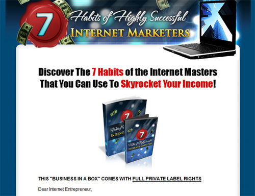 Product picture 7 Habits of Highly Successful Internet Marketers - MRR